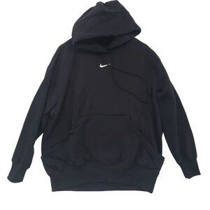 NWT Nike Swoosh Black Oversized Fit Hoodie Size M Womens Athleisure Casual